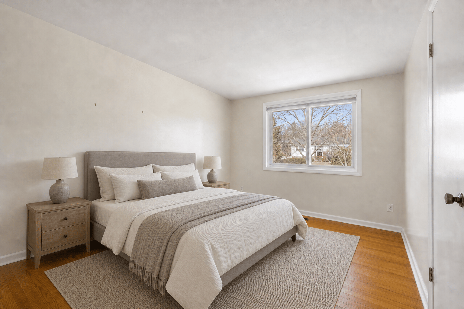 Bedroom virtually staged for a BoxBrownie alternative comparison